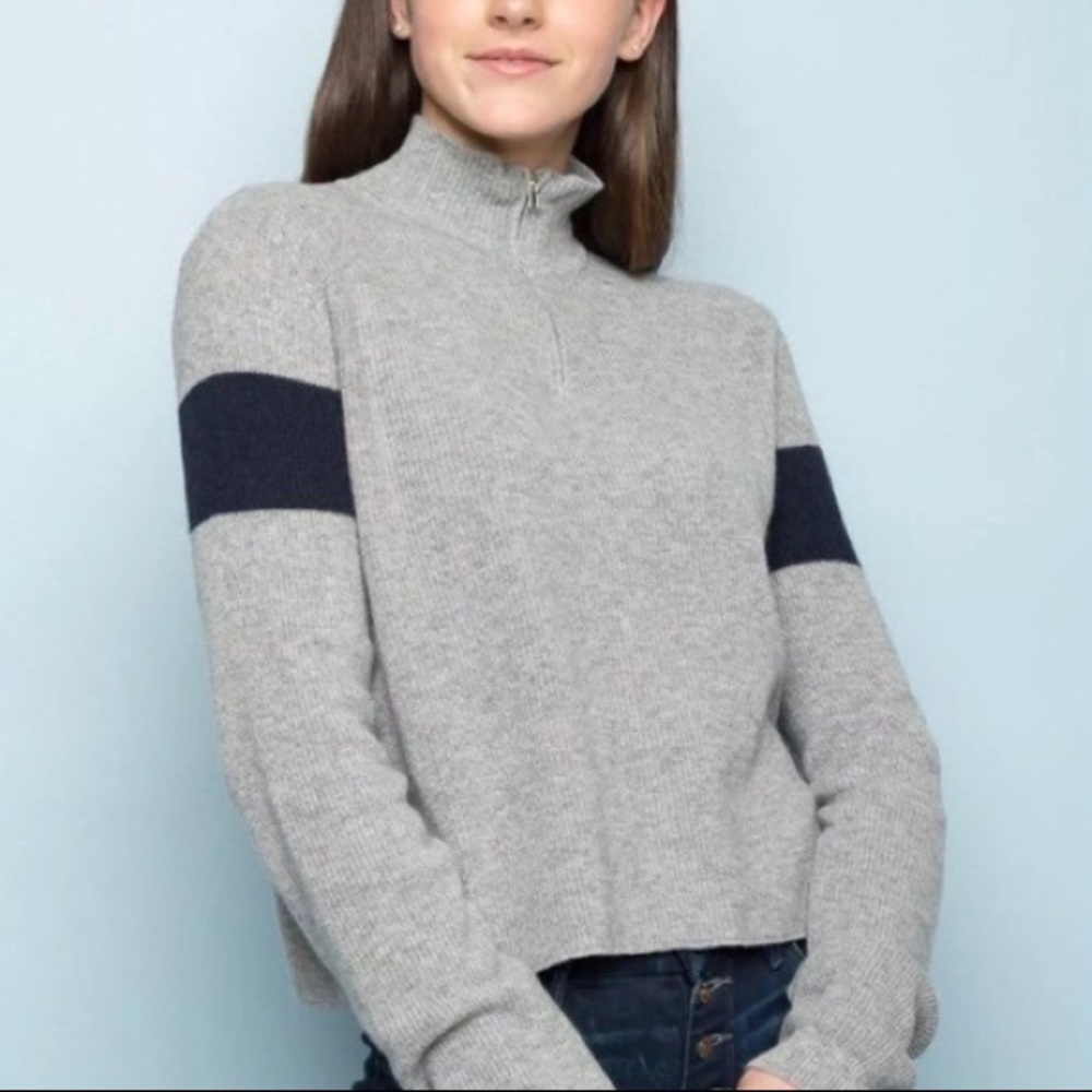 Brandy Melville Casey Knit Quarter Zip Sweater